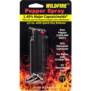 Wildfire 1.4% MC 1/2 Oz Pepper Spray Hard Case With Quick Release Keychain